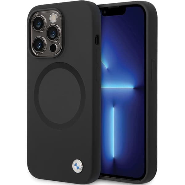 Ovitek BMW Signature Liquid Silicone MagSafe za iPhone 14 Pro - črn