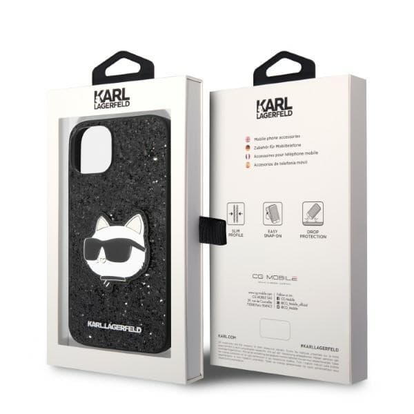 Karl Lagerfeld Glitter Choupette Patch etui za iPhone 14 Plus 6.7" črno 8