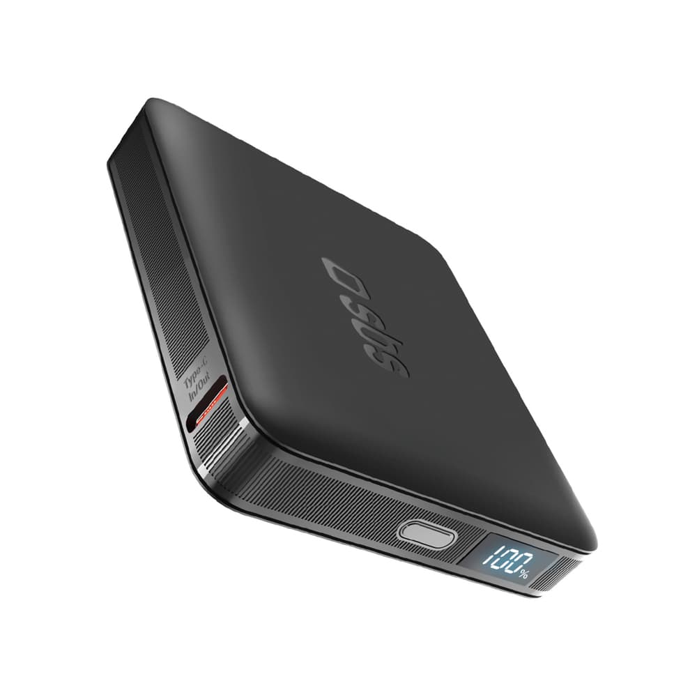 SBS HD 10W 5000mAh USB-C Powerbank z LCD zaslonom - Črna