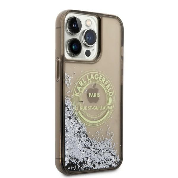 Karl Lagerfeld Liquid Glitter RSG etui za iPhone 14 Pro Max - črna 4