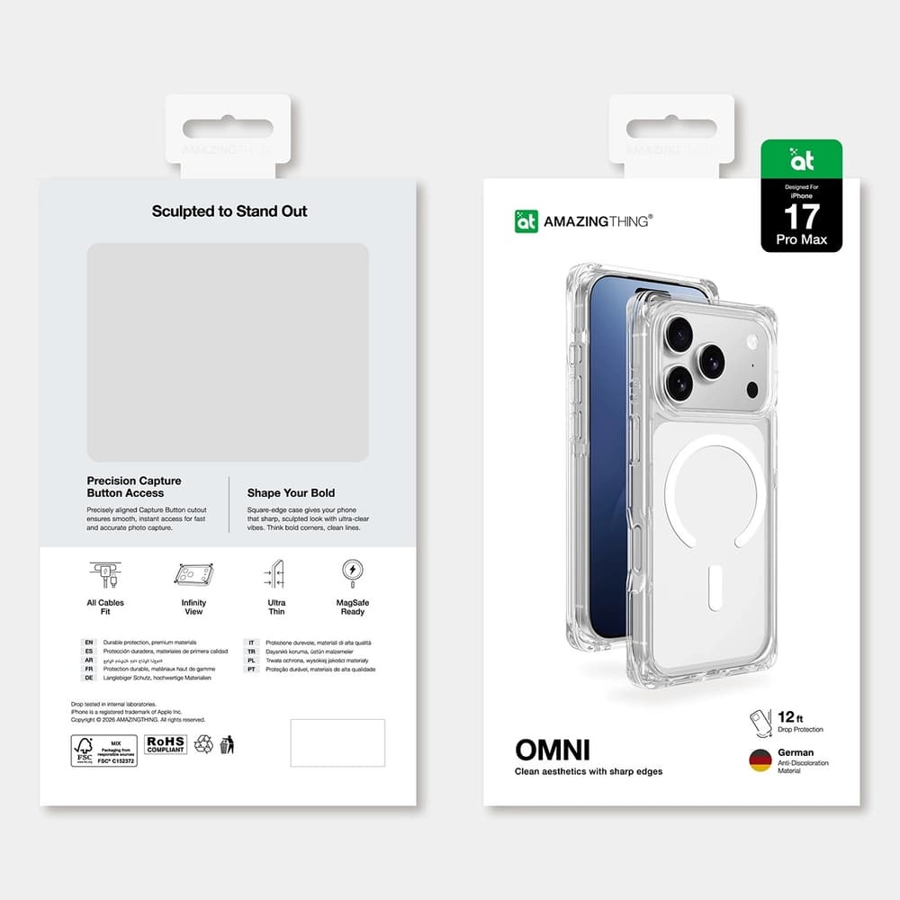 Etui AmazingThing Omni za iPhone 17 Pro Max z MagSafe, prozoren 6