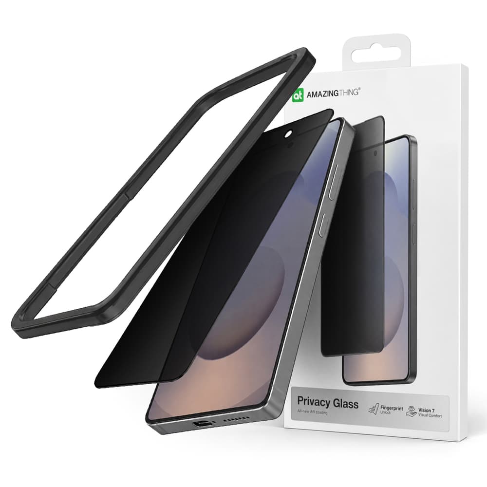 AmazingThing TITAN Vision 7 Matte Privacy kaljeno steklo za Samsung S26 Ultra