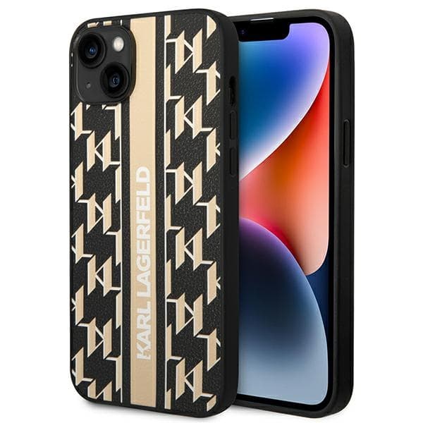 Karl Lagerfeld ovitek za iPhone 14 Plus (6,7") Monogram Stripe, rjav