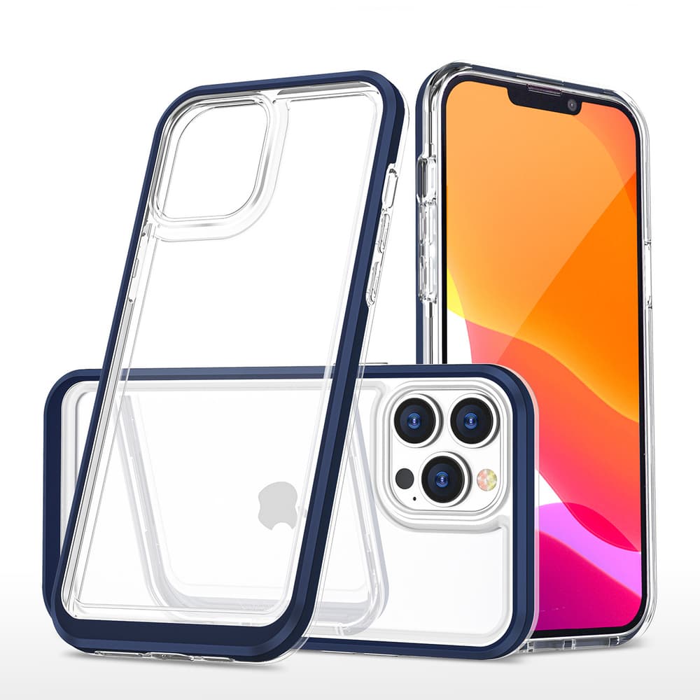 Hurtel Clear 3in1 ovitek za iPhone 14 Pro Max, modri okvir