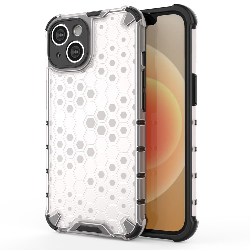 Hurtel Honeycomb ovitek za iPhone 14 Plus, hibridni, prozoren