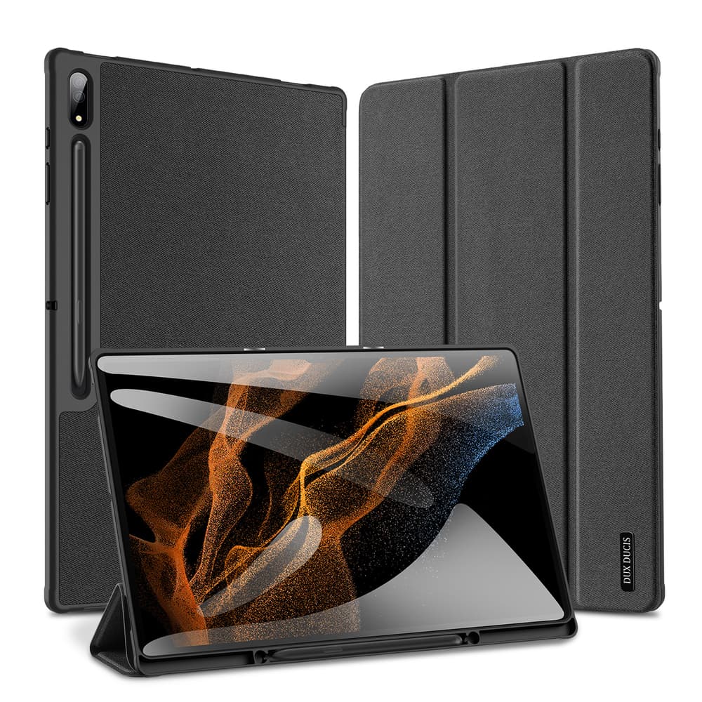 Zložljivo etui Dux Ducis Domo za Samsung Galaxy Tab S8/S9 Ultra s stojalom, črn