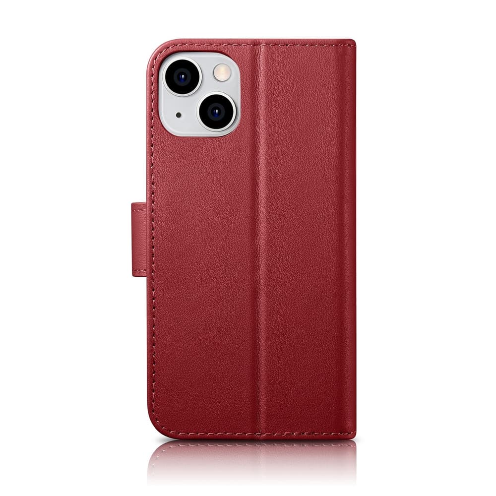 iCarer denarnica ovitek 2v1 za iPhone 14 Plus, rdeča, Anti-RFID 2