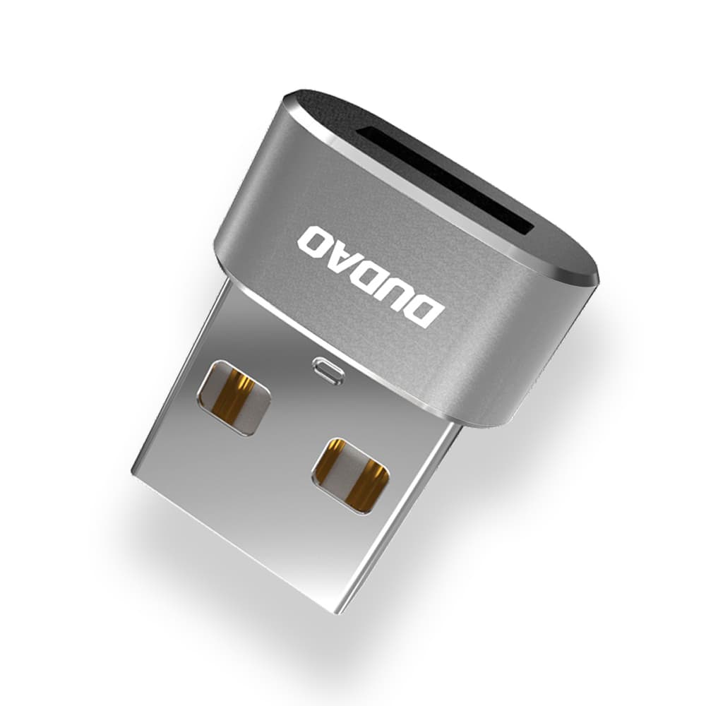 Dudao adapter USB-C (ženski) na USB (moški), črn 2