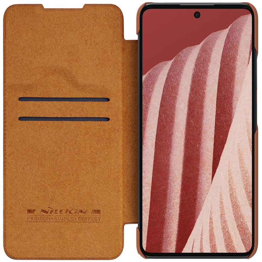 Nillkin Qin usnjena knjižica za Samsung Galaxy A73 rjava 4