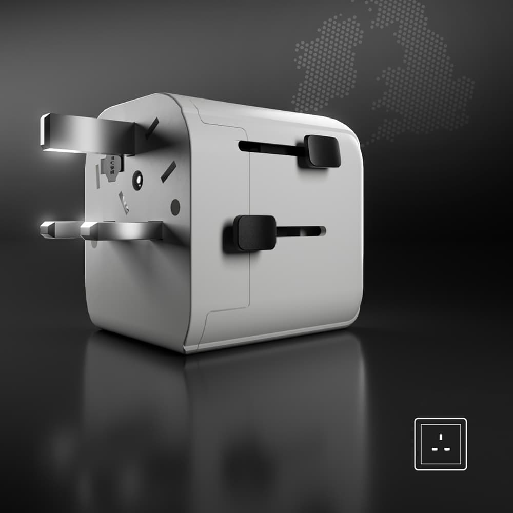 SBS univerzalni potovalni adapter EU 2xUSB-A (bel) 7