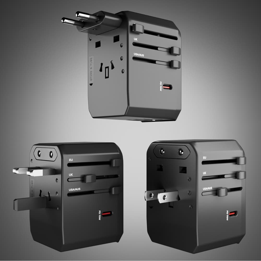 SBS univerzalni GaN potovalni adapter 70W (črn) 5