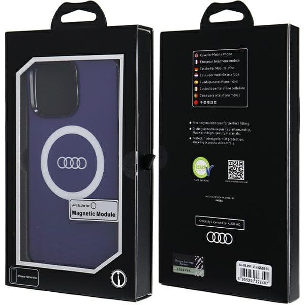 Audi IML Big Logo MagSafe ovitek za iPhone 15 Pro Max - modra 7