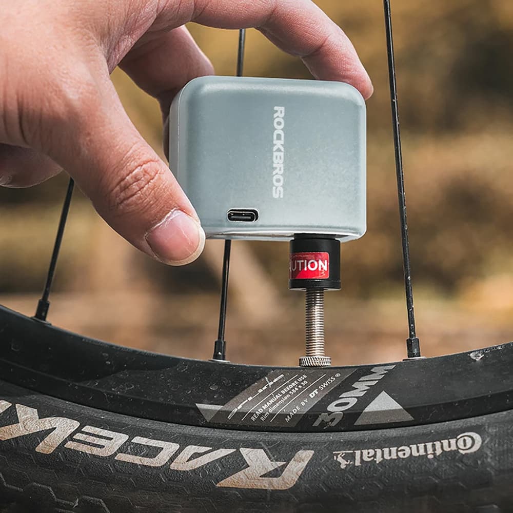 Mini električna kolesarska tlačilka Rockbros 100PSI (Presta/Schrader) - črna 2