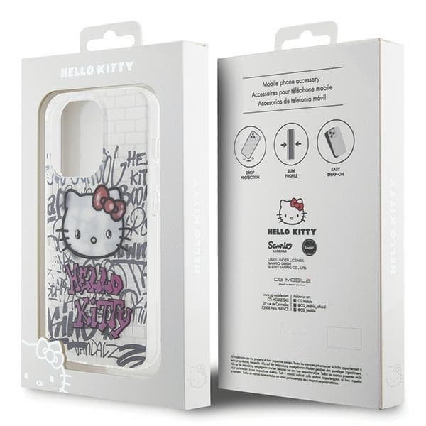 Hello Kitty ovitek IML Kitty On Bricks Graffiti za iPhone 14 Pro - bela 8