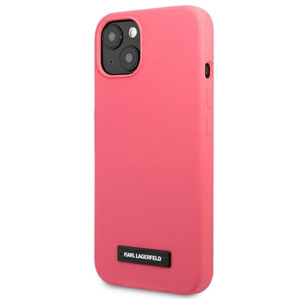 Ovitek Karl Lagerfeld Silicone Plaque za iPhone 13 mini, fuksija 2