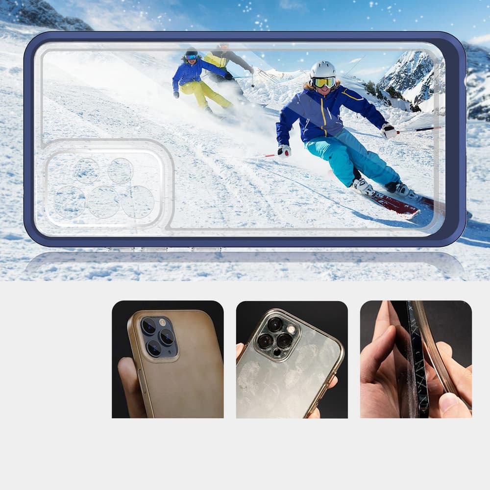 Hurtel Clear 3in1 ohišje za Samsung Galaxy A73, Modro 3