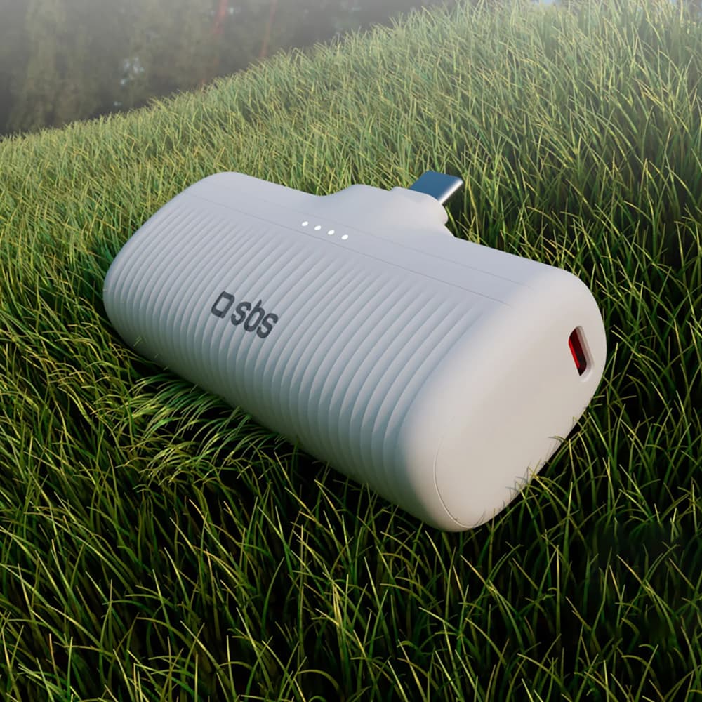 Prenosni polnilnik SBS EcoPower 5000 mAh 10W, vgrajen USB-C, bel 8