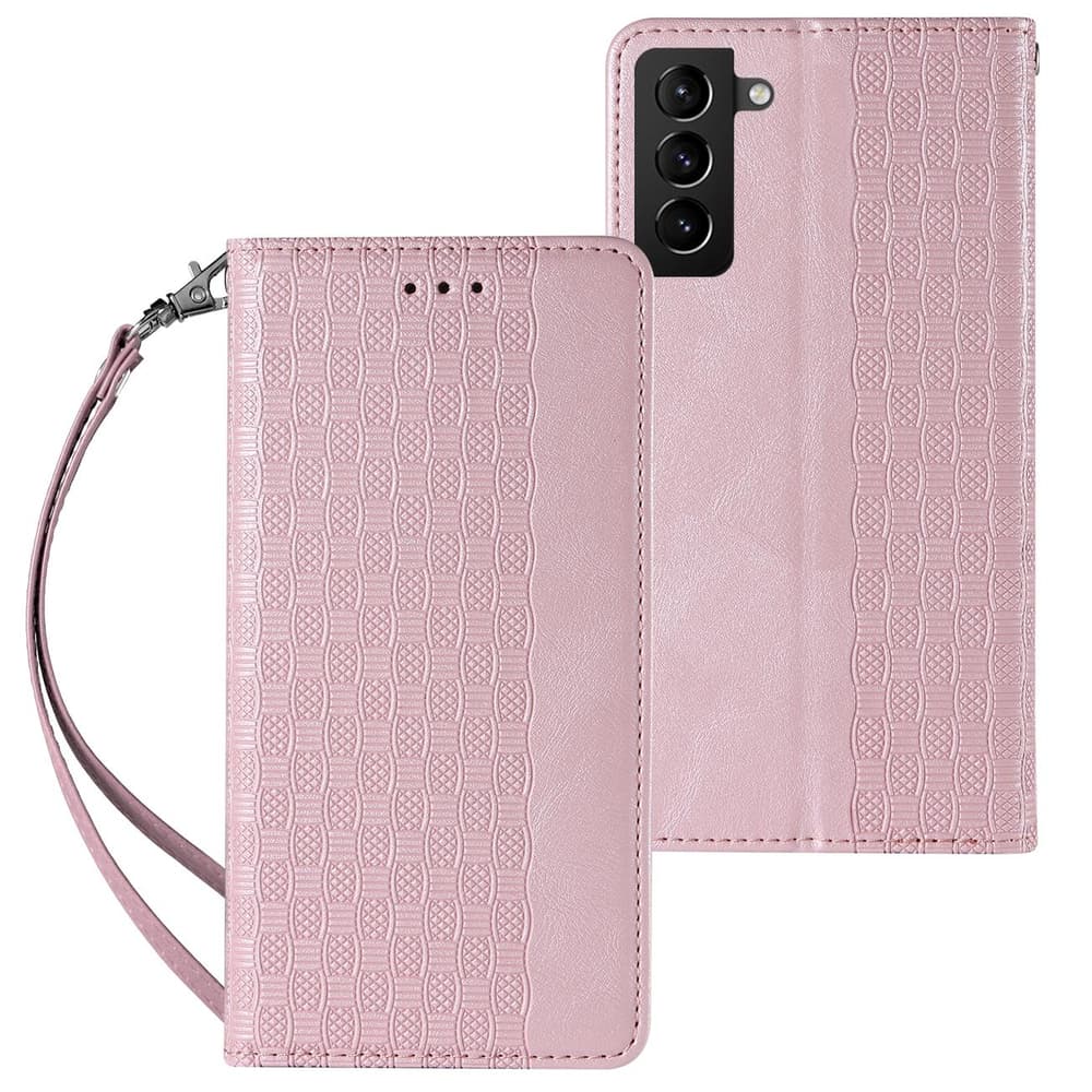 Ovitek Magnet Strap Case za Samsung Galaxy S22+ (S22 Plus) (denarnica, vrvica), roza