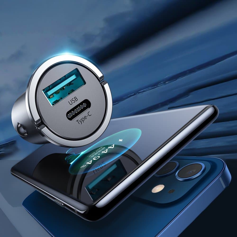 Joyroom C-A35 avto polnilec USB-C / USB 45W PD QC3.0 - siv 4