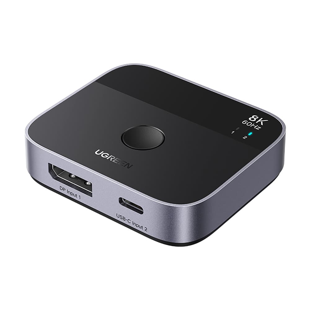 Ugreen DisplayPort/USB-C v USB-C stikalo - siva