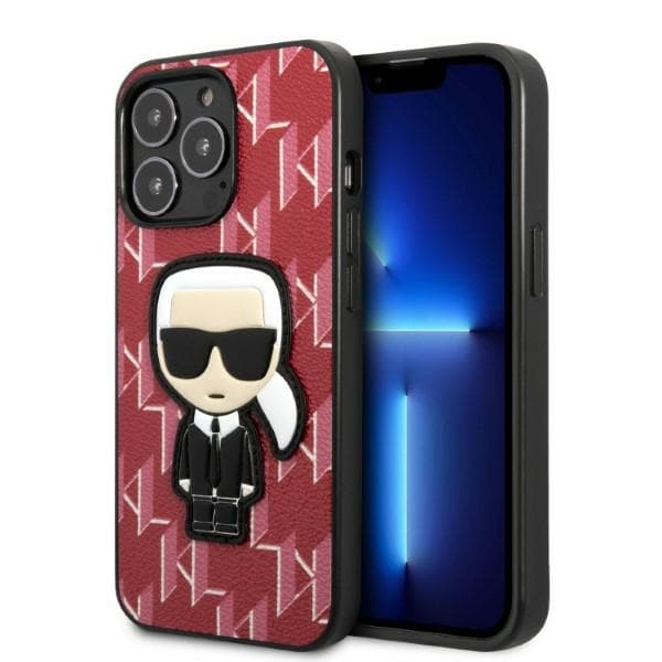 Ovitek Karl Lagerfeld Monogram Ikonik Patch za iPhone 13 Pro/13 (6,1") - rdeč