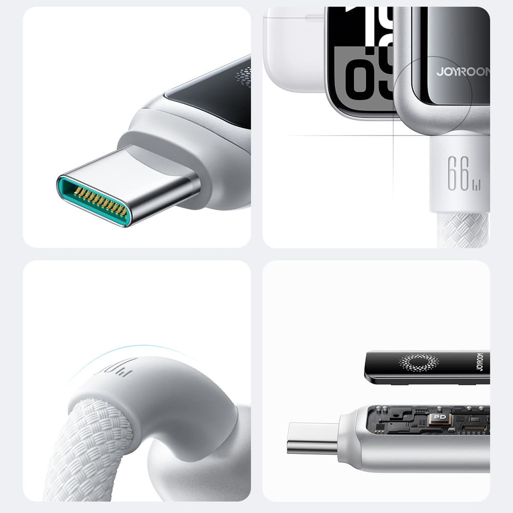 Joyroom S-A55 StarFlight 66W USB-A - USB-C kabel 1.2m, bel 6