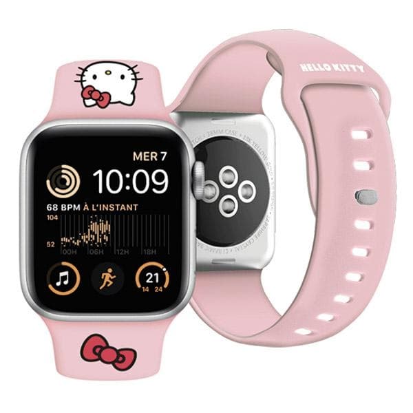 Hello Kitty silikonski pašček Kitty Head za Apple Watch 42/44/45/49mm - roza 4