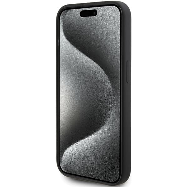 Karl Lagerfeld ovitek za iPhone 15 Pro - črn, silikonski 5