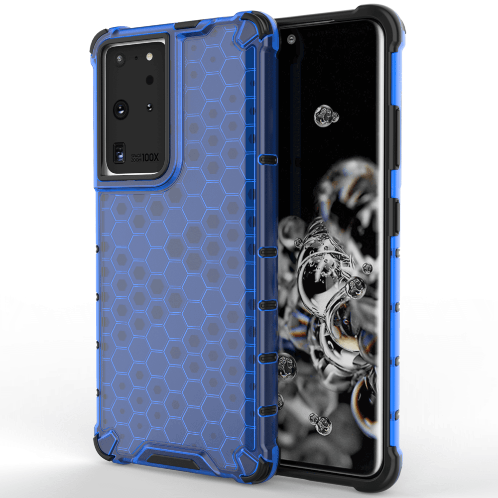 Hurtel Honeycomb ovitek za Samsung Galaxy S22 Ultra - modra