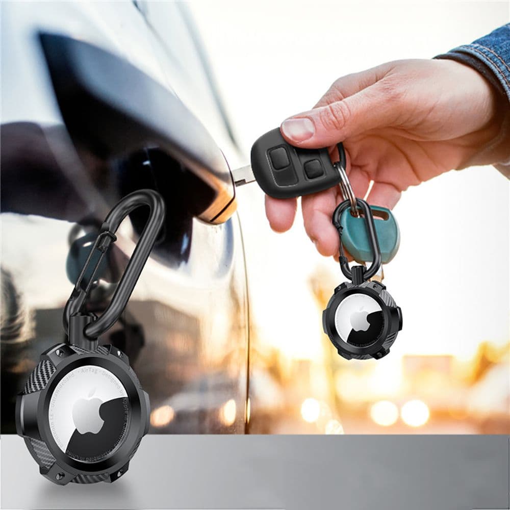 Tech-Protect TPUCarbon etui za Apple AirTag - črn 2