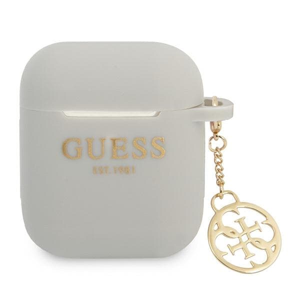 Ovitek za AirPods Guess Silicone Charm 4G, siv