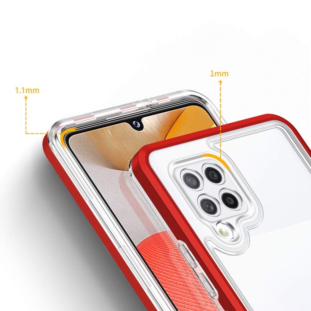 Hurtel ovitek Clear 3in1 za Samsung Galaxy A42 5G, rdeč 4