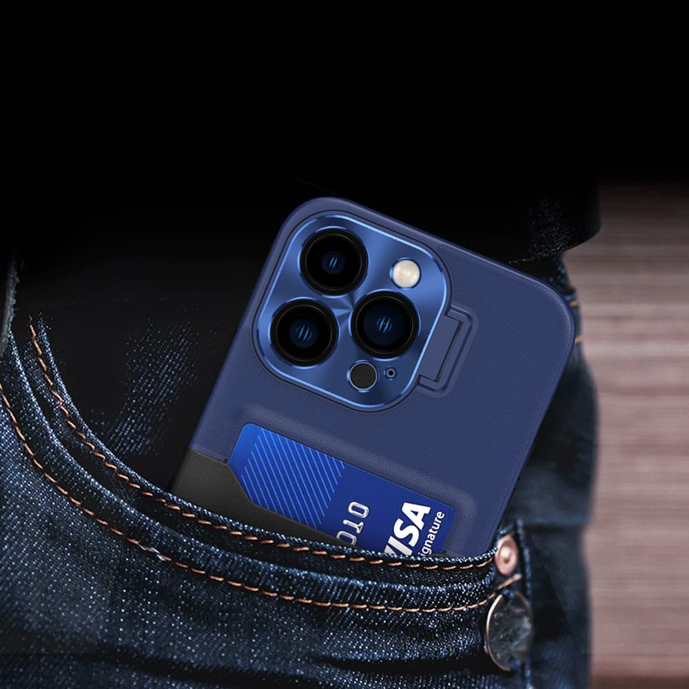 Hurtel ovitek z oporo za iPhone 14, modra 2