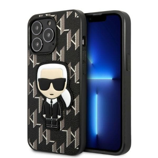 Ovitek Karl Lagerfeld Monogram Ikonik Patch za iPhone 13 Pro/13 (6,1") - črn