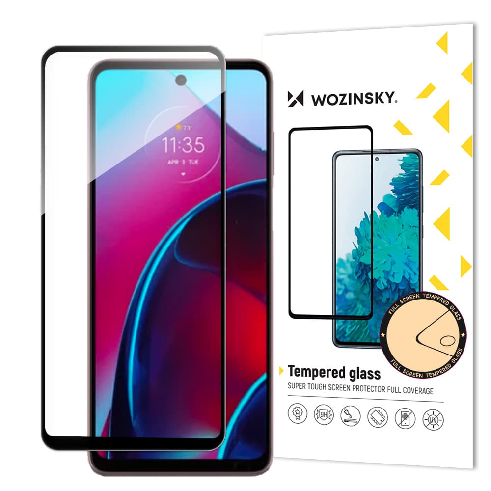 Wozinsky kaljeno steklo Full Glue za Motorola Moto G Stylus 2022, črn okvir