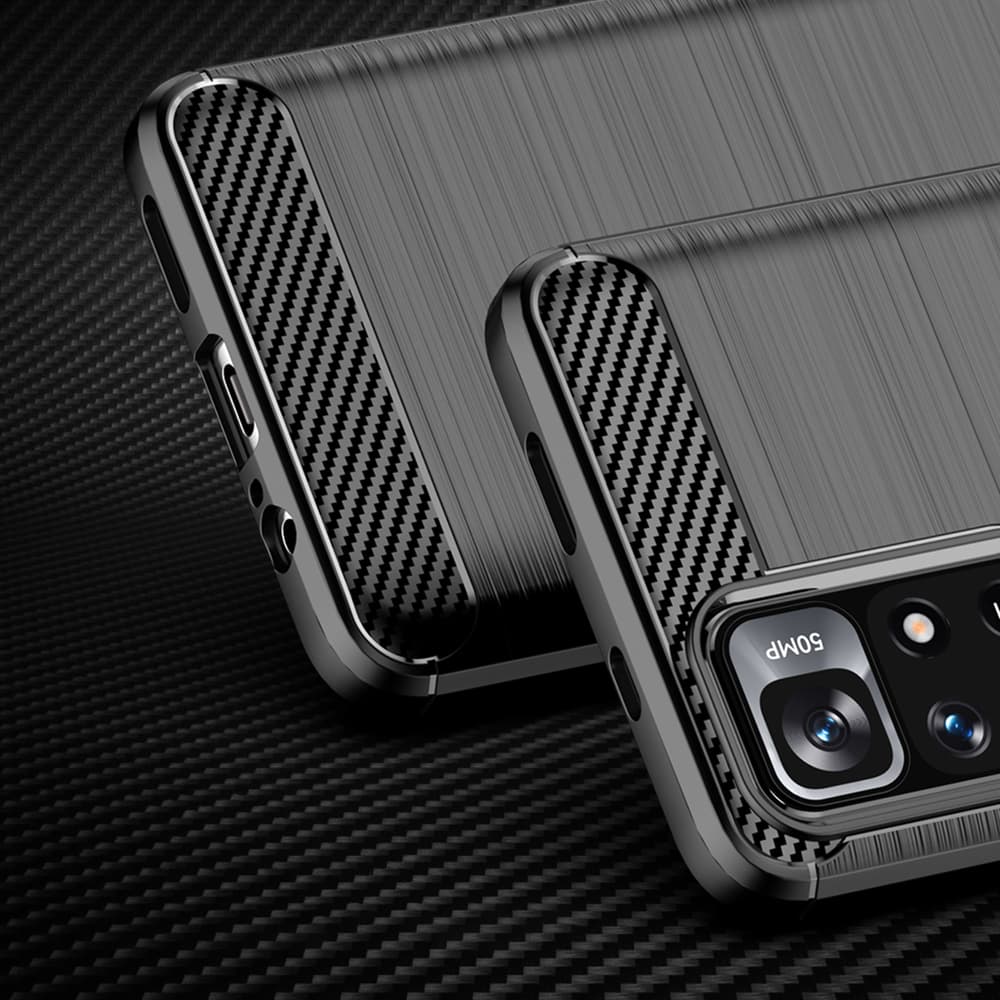 Carbon Case ovitek za Xiaomi Redmi Note 11, črn 2