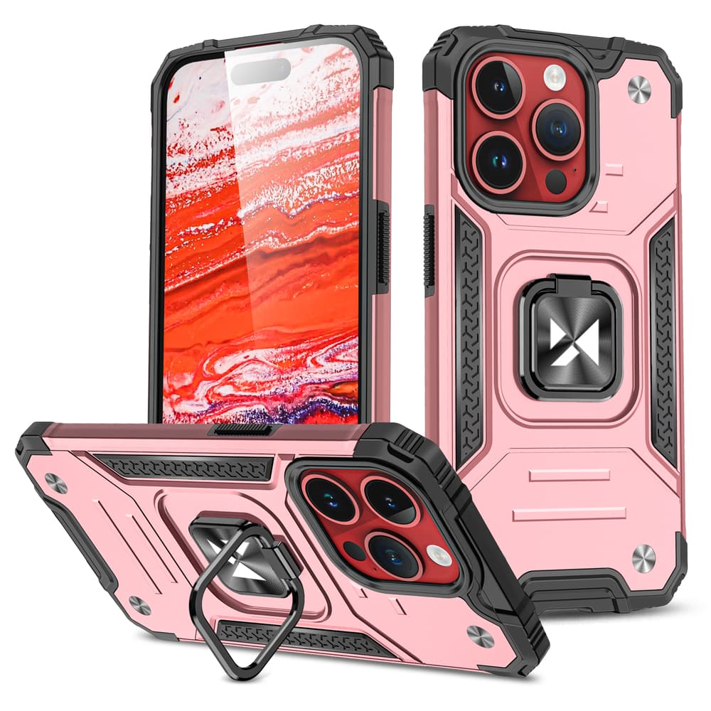 Wozinsky Ring Armor ovitek za iPhone 15 Pro s stojalom in obročem - zlat