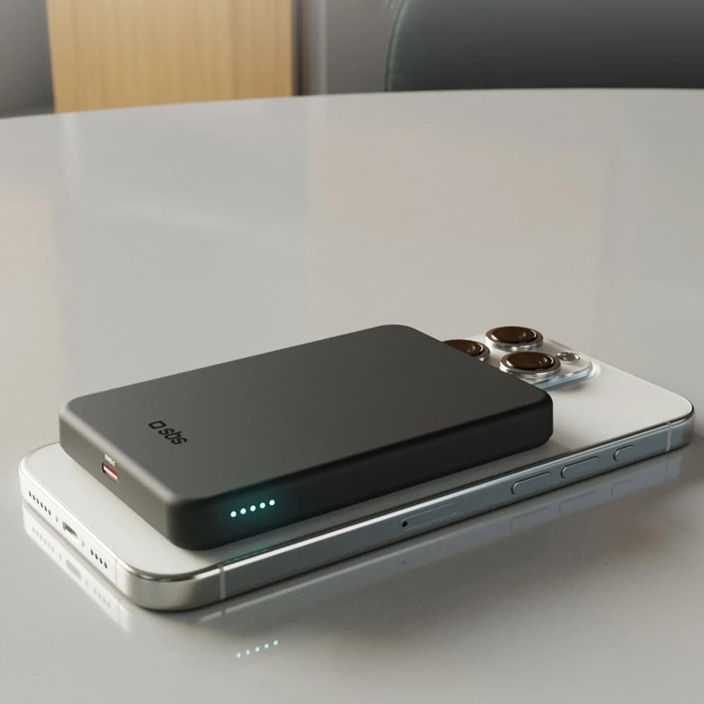 SBS Mag Power Qi2 5000 mAh Powerbank z MagSafe - črn 6