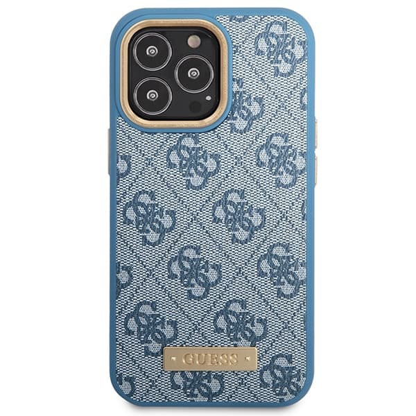 Ovitek Guess 4G Logo Plate MagSafe za iPhone 14 Pro, moder 3