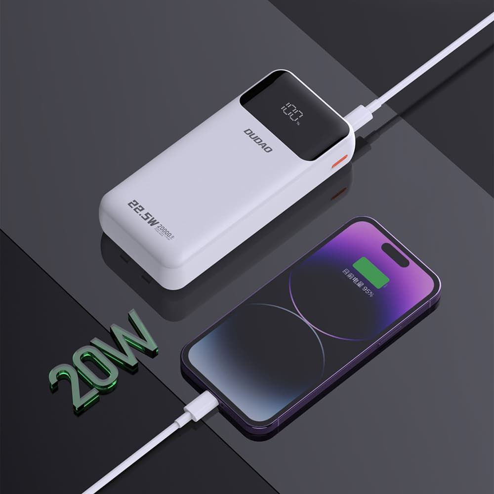 Dudao K15Pro Power Bank 20000mAh 22.5W PD, bela 5