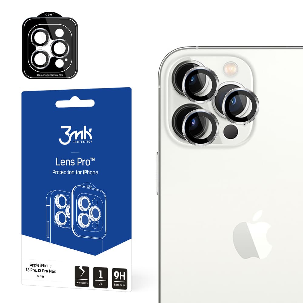 3mk Lens Protection Pro za iPhone 13 Pro Max / 13 Pro - srebrno zaščitno steklo kamere