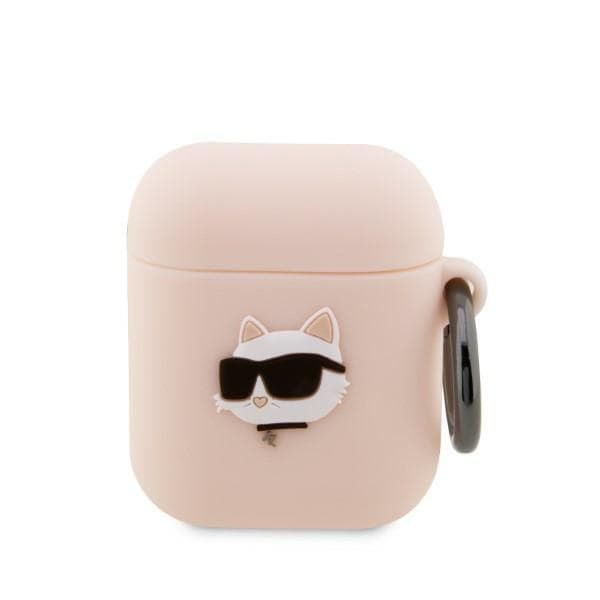 Karl Lagerfeld Silicone Choupette Head 3D ovitek za AirPods 1/2, roza
