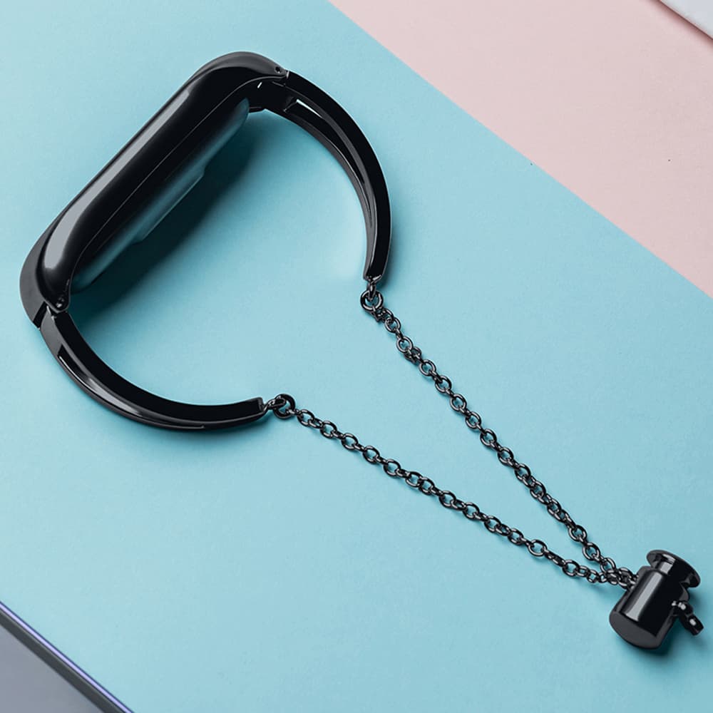 Kovinski pašček za Xiaomi Mi Band 3/4/5/6, črn 5