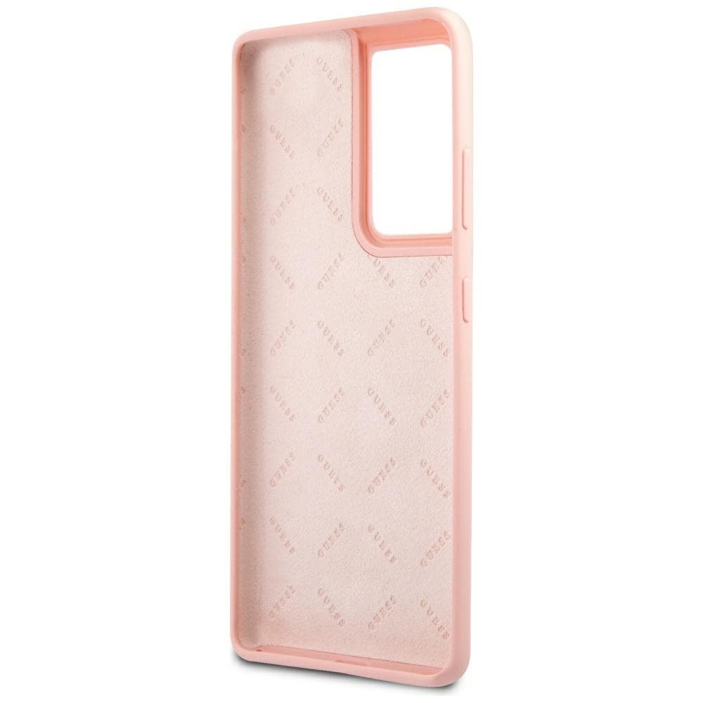 Ovitek Guess Silicone Vintage Script za Samsung Galaxy S21 Ultra - Roza 7