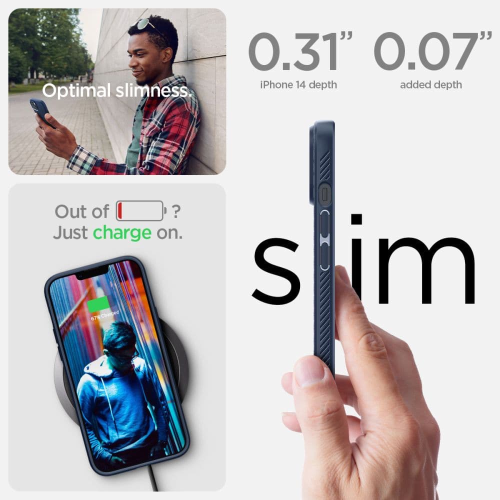 Spigen Liquid Air Ovitek za iPhone 14 Plus - moder 8