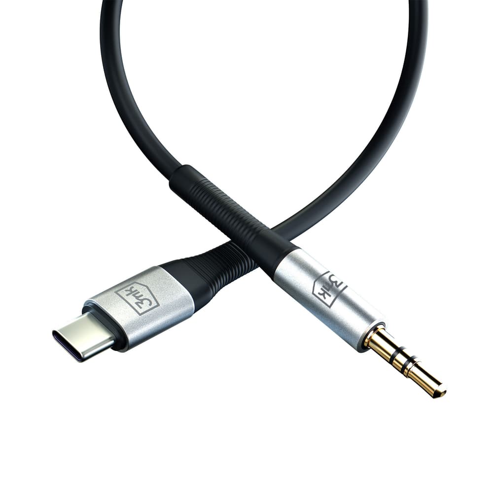 3mk AUX kabel USB-C / minijack 3.5mm - srebrn 3