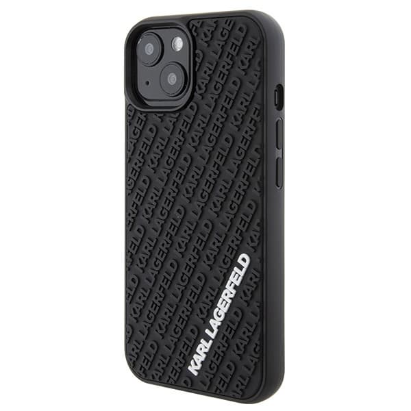 Karl Lagerfeld ovitek za iPhone 15, 3D Rubber Multi Logo, črn 2