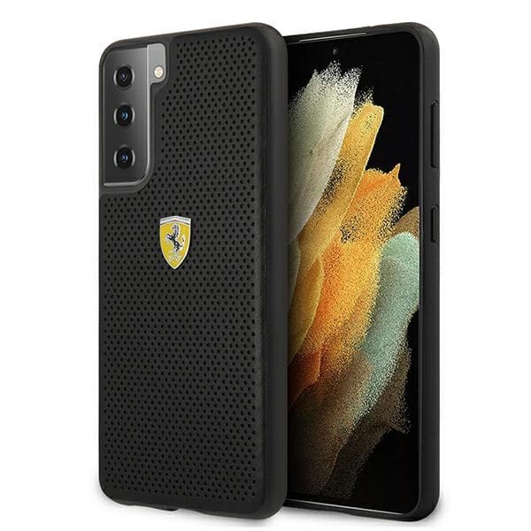 Ovitek Ferrari On Track Perforated za Samsung S21 (G991), črn