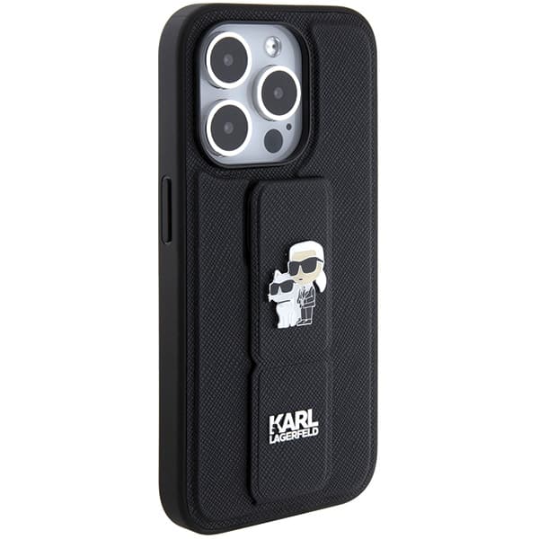Karl Lagerfeld ovitek za iPhone 15 Pro - črn, Gripstand 5