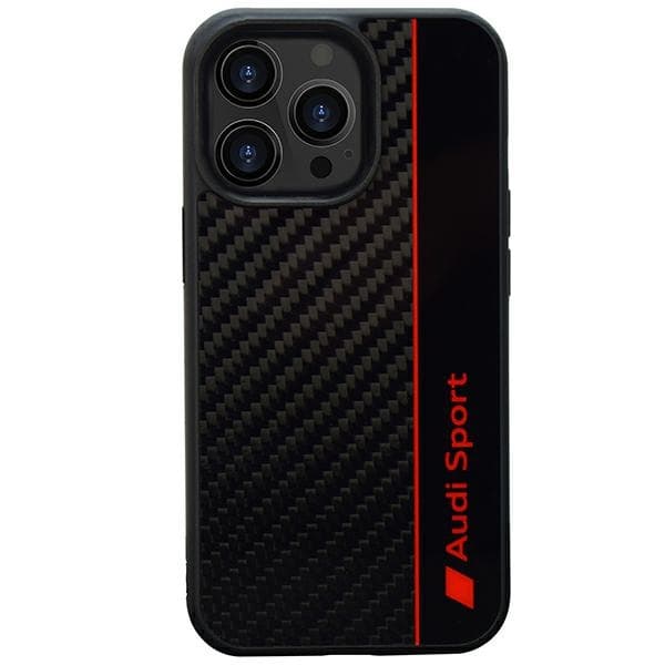 Ovitek Audi Carbon Fiber Stripe za iPhone 13 Pro / 13 - črn